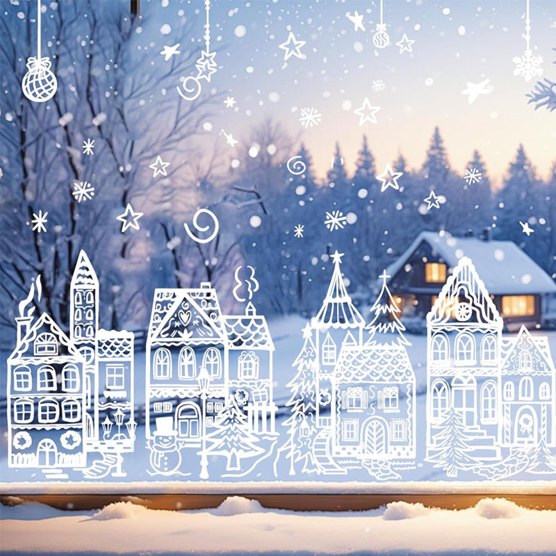 ⏳Christmas Village Window Sticker Set🎁🎄