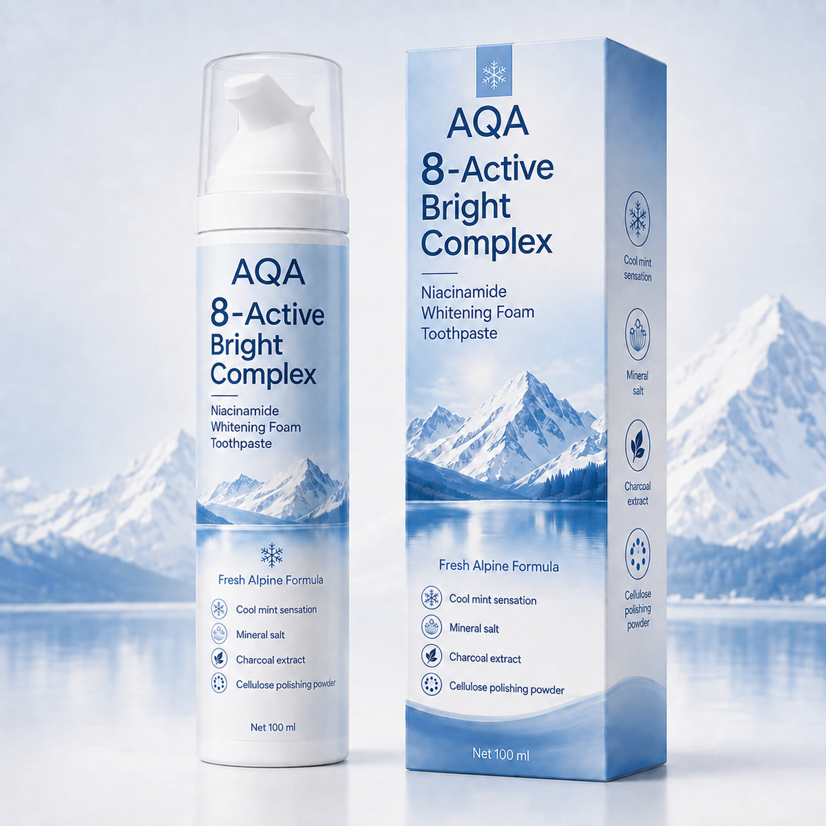 [Professional Grade] AQA Niacinamide Foaming Toothpaste 8X-gm