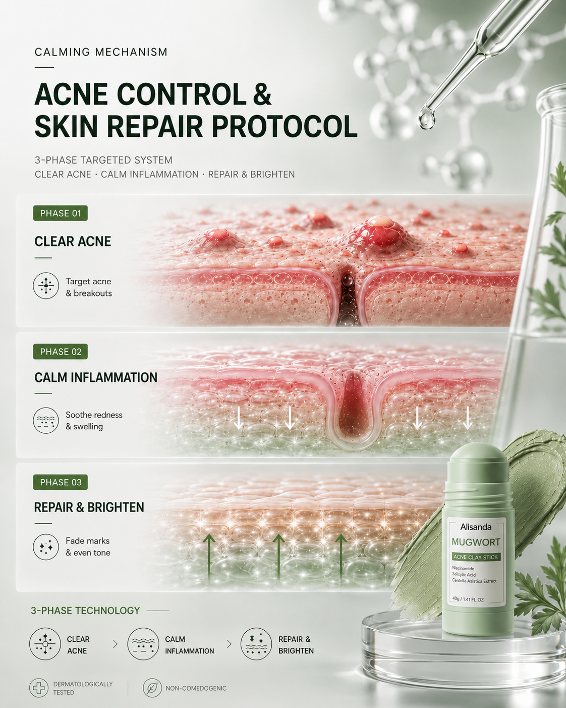 The Dual Clay System For Pores, Oil & Blemish-Prone Skin.