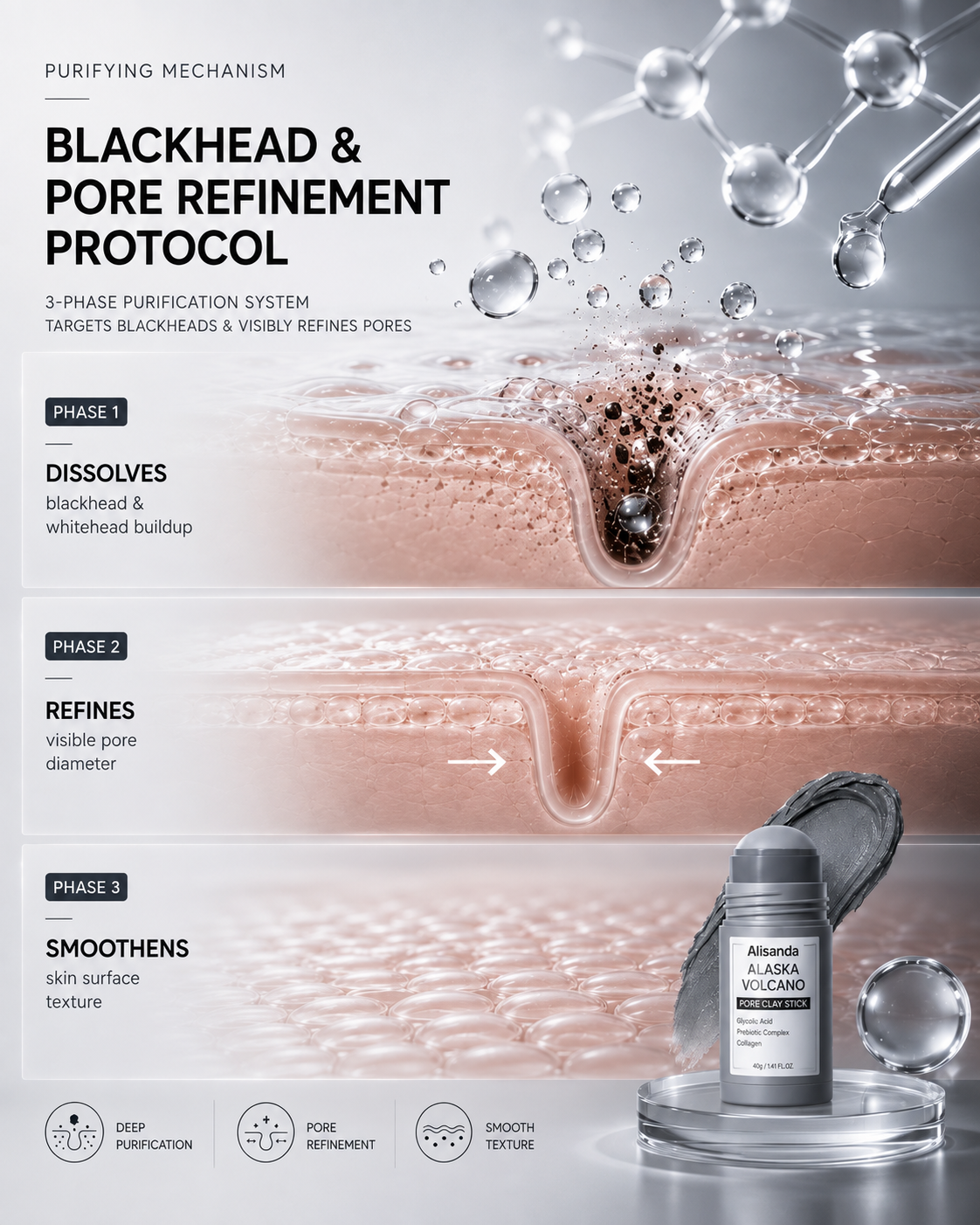 The Dual Clay System For Pores, Oil & Blemish-Prone Skin.