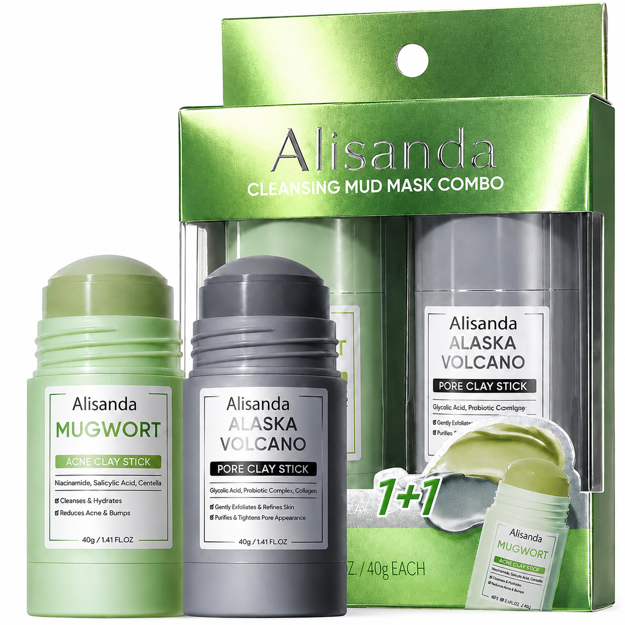The Dual Clay System For Pores, Oil & Blemish-Prone Skin.