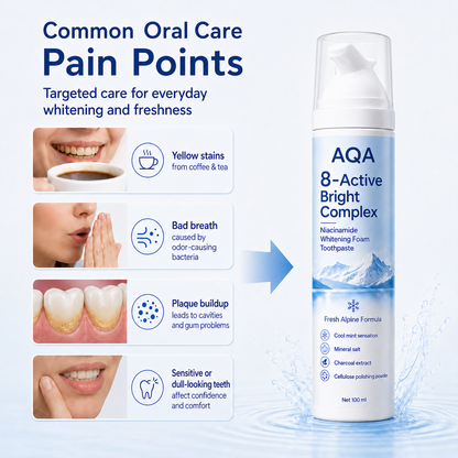 [Professional Grade] AQA Niacinamide Foaming Toothpaste 8X-gm