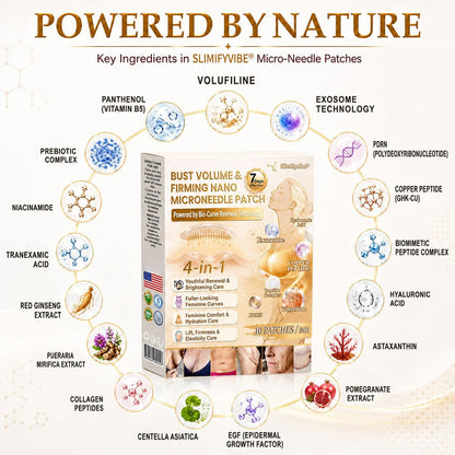 Slimifyvibe®🏆 Bust Volume, Lift & Firming Nano Microneedle Patch Volufiline + Exosome + Copper Peptide Formula Powered by Cellular Renewal Technology