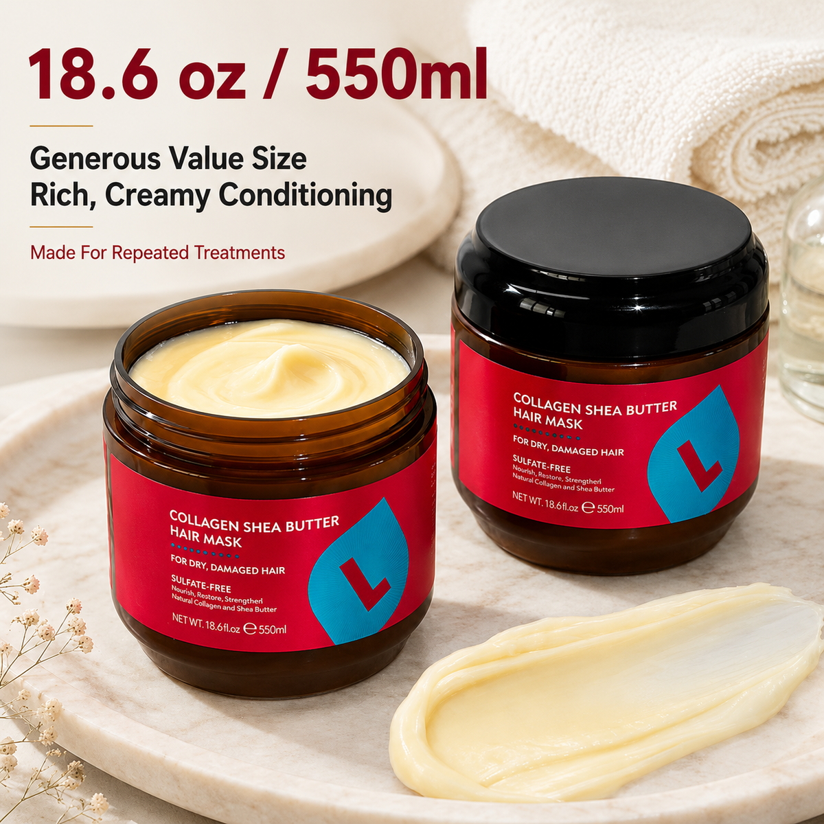 Collagen Shea Butter Repair Hair Mask - Restore Dry, Frizzy & Damaged Hair In Just 5 Minutes