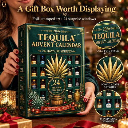 🎁24‑Day Mini Tequila Bottle Advent Box🥃, Holiday Countdown Bar & Tabletop Decor🎅