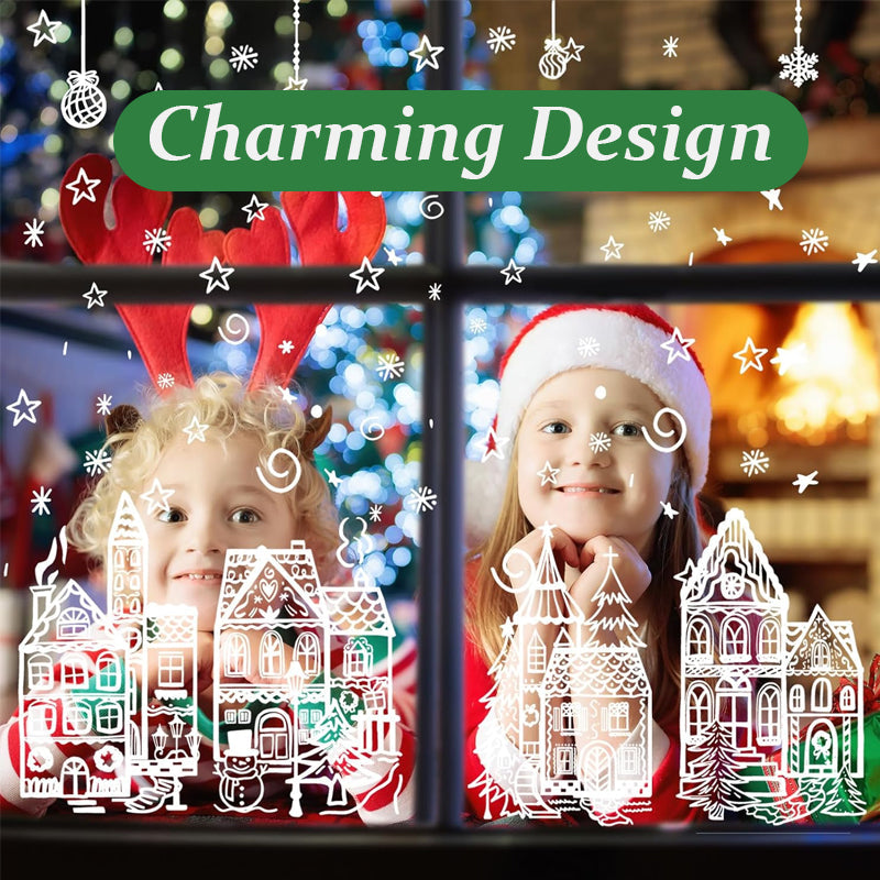 ⏳Christmas Village Window Sticker Set🎁🎄