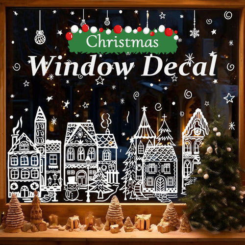 ⏳Christmas Village Window Sticker Set🎁🎄