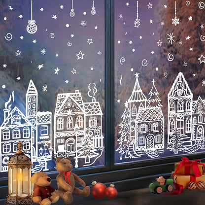 ⏳Christmas Village Window Sticker Set🎁🎄