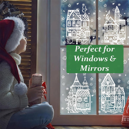 ⏳Christmas Village Window Sticker Set🎁🎄