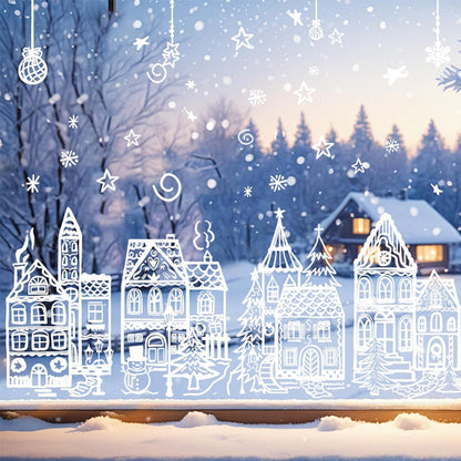 ⏳Christmas Village Window Sticker Set🎁🎄
